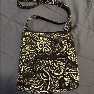 Vera Bradley Black and White Floral Crossbody Bag